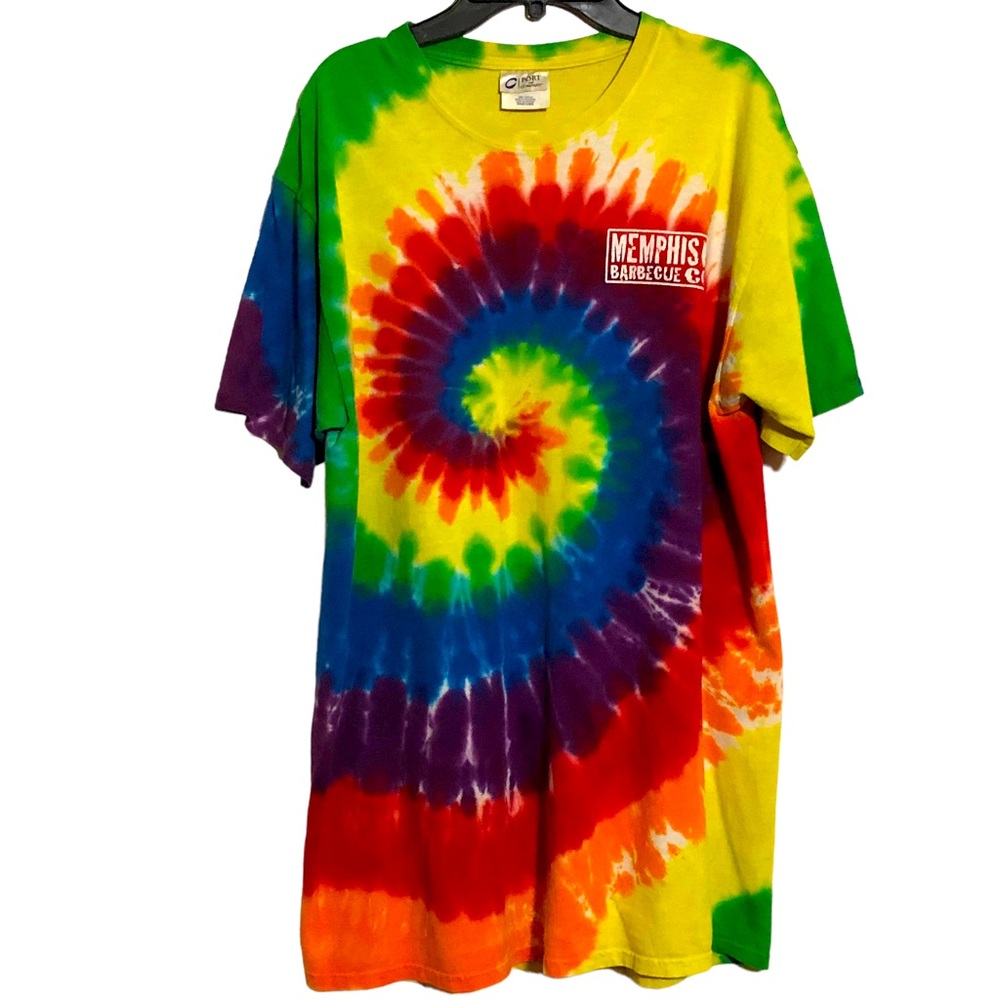 Port and Company Size Large TieDye Shirt Memphis BBQ Company